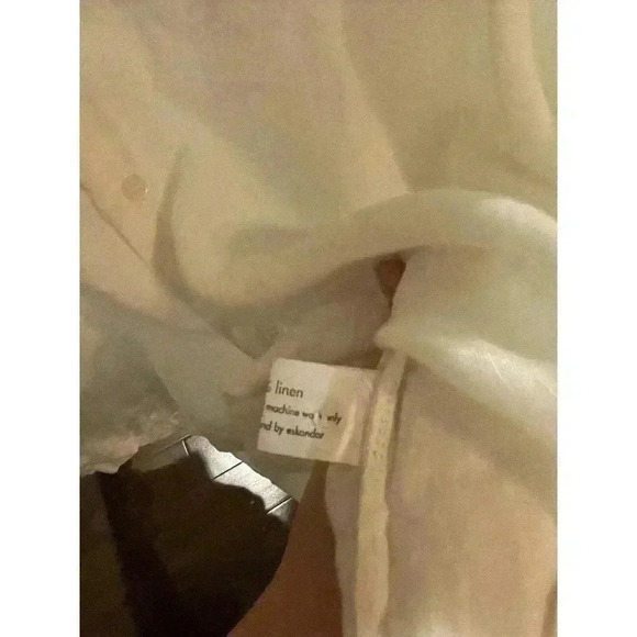 Eskandar Shirt Top Women's Size 1 Linen Lagenlook Oversize Boxy Button Up Long - Picture 4 of 9